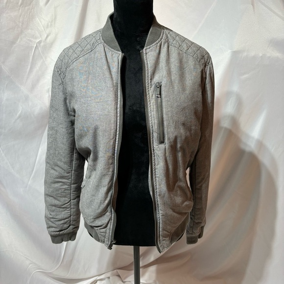 Banana Republic Unisex Gray Bomber Jacket Size S - Picture 1 of 9